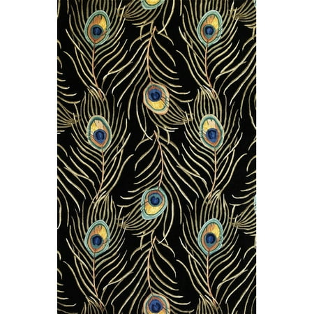 Peacock feather area rug