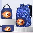 thumbnail image 2 of Soccer Balls 3-Piece School Bag Set, Durable Backpack with Insulated Lunch Bag, Pencil Pouch for Back to School, 2 of 4