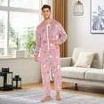 thumbnail image 3 of Adult Christmas Onesie Rabbit Bow Love Heart Adult Zipper One-Piece Pajamas Unisex Pajamas with Pockets, 3 of 6
