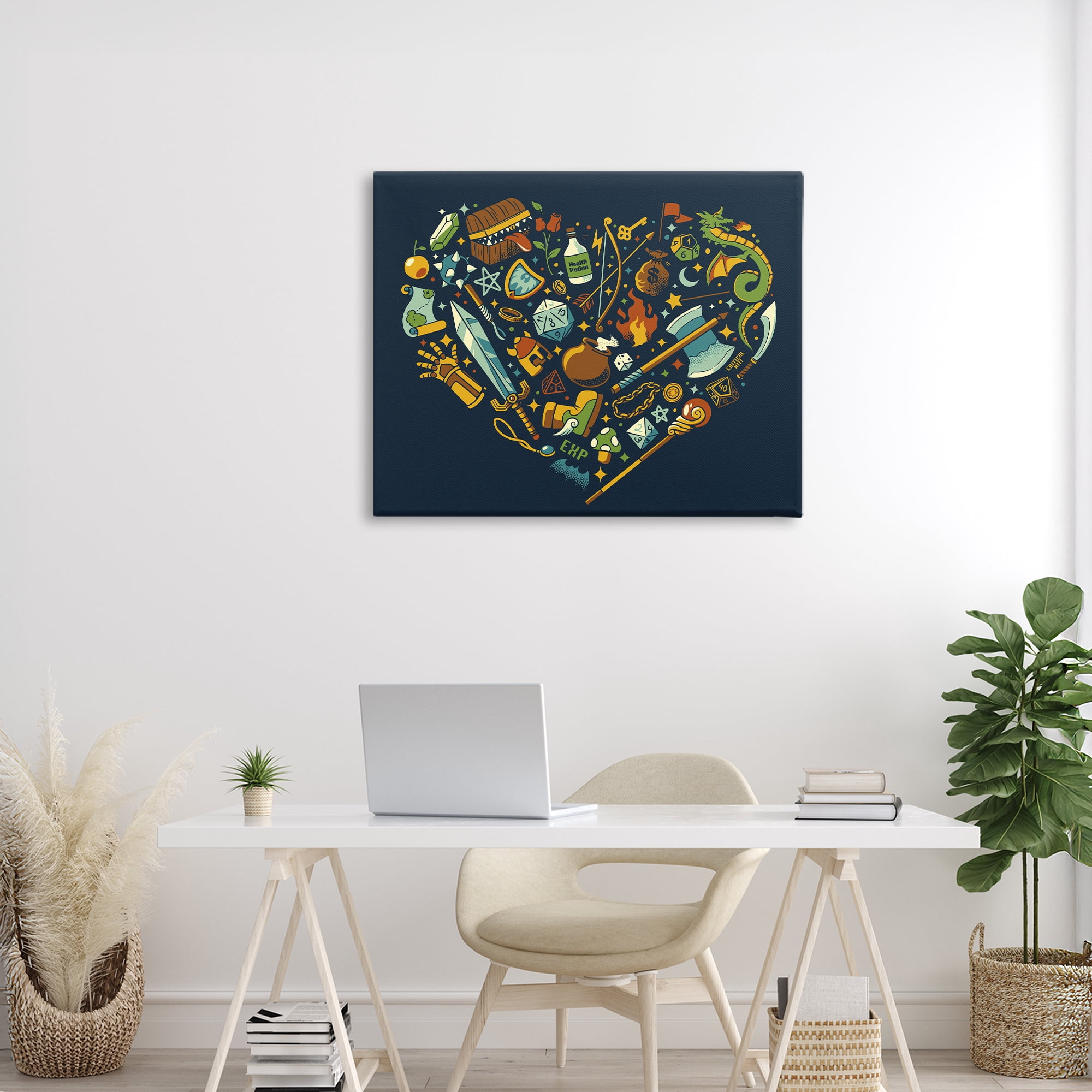 Stupell Industries Board Game RPG Trinkets Canvas Wall Art, design by Tobe Fonseca