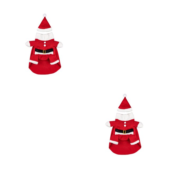 Greeniant Frío invierno Navidad mascotas ropa espesada caliente mantener cómodo traje de moda lindo accesorio de dibujos animados para el hogar SG 2piezas