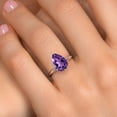 thumbnail image 4 of Gem Stone King 14K White Gold Purple Amethyst Solitaire Engagement Ring for Women | 2.65 Cttw | Pear Shape 12X8MM | Gemstone February Birthstone | Size 9, 4 of 6