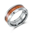 thumbnail image 4 of Bling Jewelry Mens Titanium Wedding Band Ring with Koa Wood Inlay and Silver Tone Comfort Fit, 4 of 4