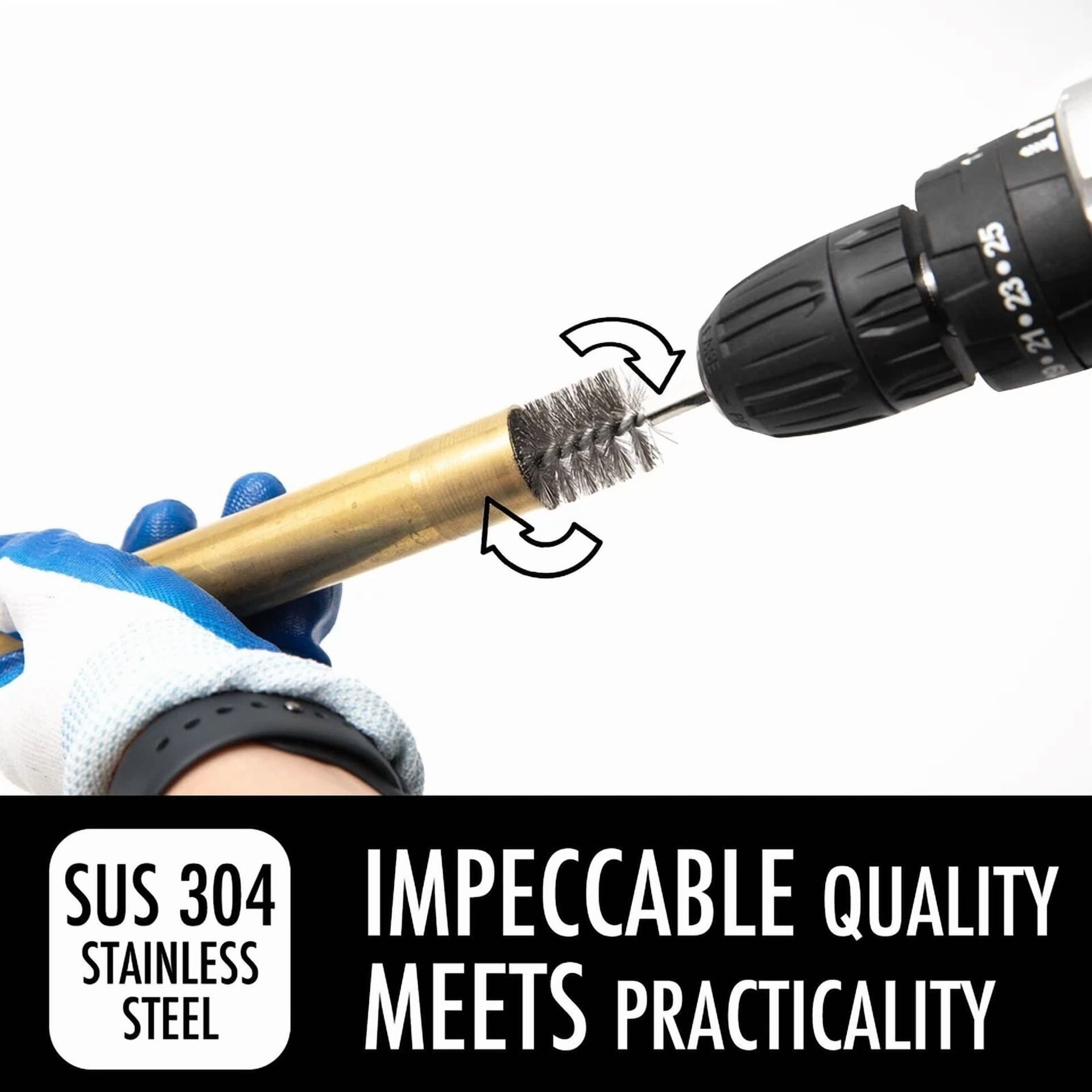 BUTTERFLY- 6Pcs Copper Tube Pipe Cleaner, Stainless Steel Wire Bore Brushes For Power Drill