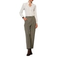 thumbnail image 2 of INSPIRE CHIC Women's Houndstooth Pant for Professional and Stylish Office Look Wear L Brown, 2 of 5