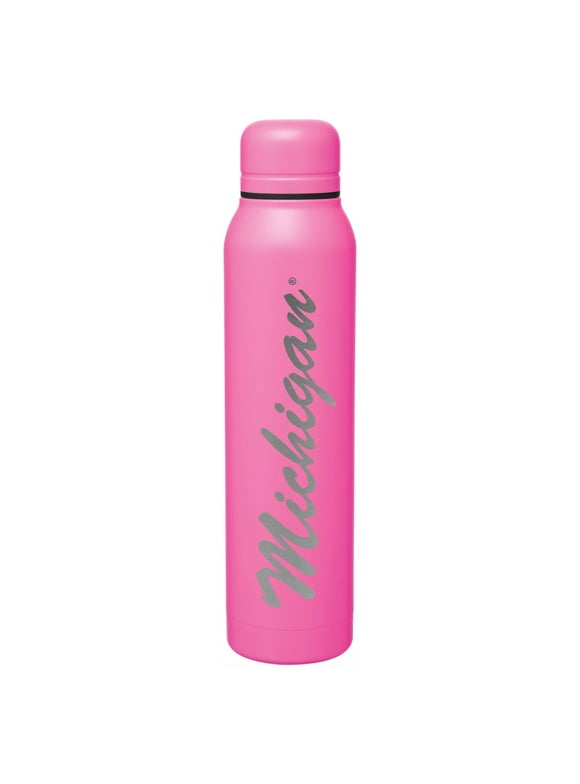 Pink-Michigan Wolverines 17oz. Silo Stainless Steel Water Bottle