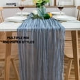 thumbnail image 5 of 2 Pcs Table Runner Dusty Blue, 90 x 400 cm Gauze Table Runner, Dusty Blue Scarf for Children's Table Decoration, Birthday Party, Wedding Table Decorations, 5 of 7