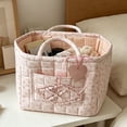 thumbnail image 5 of Storage Basket, Large Capacity Portable Rose Pattern, 1 Pack Sweet Aesthetic for Girls, Fabric Handled Organizer Basket for Bedroom Bathroom Closet Toys Cosmetics Clothes Storage, 5 of 5