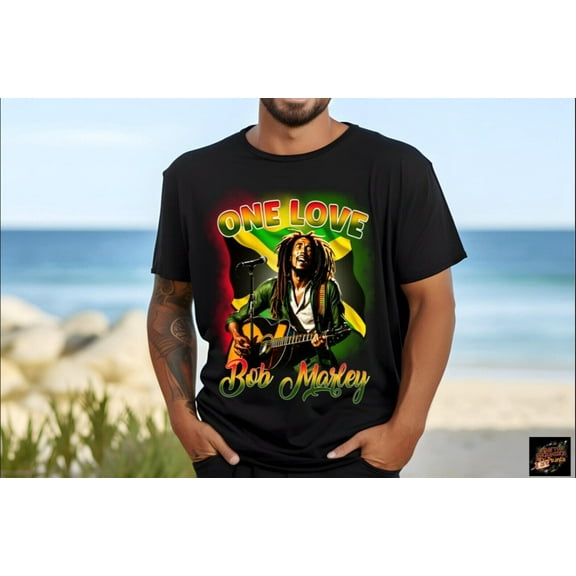 One Love Printed Bob Marley T-Shirt, Bob Marley Legend