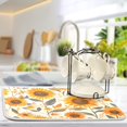 thumbnail image 5 of Yayeee Dish Drying Mat for Kitchen Counter 16"x18" Microfiber Absorbent Pad, Watercolor Sunflowers and Leaves, 5 of 7