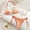 Orange(New), variant on PNTUTB Summer Women's Fashion Print Deep V Neck Tie Back Bikini Two Piece Swimsuit Set