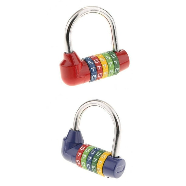 Pack 5 Cerradura Digital Combinada Para Gimnasio, ejercicio, Y Armario De Empleados, Exterior, Valla, Cerradura Y Almacenamiento - Metal Y Acero - Fácil De Configurar Su Combo Sin Llave