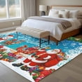 thumbnail image 4 of Blue Christmas Area Rugs 8'x10', Washable Small Throw Rugs for Living Room Patio, Winter Snowman Xmas Santa Snowflake Indoor Outdoor Rug Non-Slip Low Pile Carpet Runner Reversible Floor Mats, 4 of 8