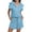 Light-Blue, variant on Fantaslook Womens 2 Pieces Outfits Half Zip Lapel Collar Lounge Set Cap Sleeve Summer Sets with Pockets