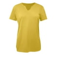 thumbnail image 4 of Aayomet T Shirts For Women Women Casual V Neck Pringting Soft T Shirt Flowy Pleated Tunic Workout Tops For Women Yellow,S-XXL, 4 of 4