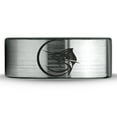 thumbnail image 2 of Tungsten Marlin Marlins Sea Animal Creature Fish Band Ring 8mm Men Women Comfort Fit Brushed Gray Flat Cut Black Polished, 2 of 4