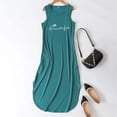 thumbnail image 3 of WILLBEST Vestidos Largos Vestido Largo Informal De Verano Para Mujer, Para Vacaciones En La Playa, Estampado, Holgado, Con Bolsillos, Cuello Redondo, Sin Mangas, 3 of 3