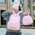 thumbnail image 4 of BUTIED Schoolbag Set Floral Prints Backpack Lightweight Textured Fabric Bookbag with Crossbody Lunch Bag Pencil Pouch,  Perfect for College & 6-15, 4 of 13