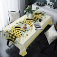 thumbnail image 3 of Bees Summer Tablecloth Rectangle Round Table Cloth 60x120 Inch, Honey Indoor or Outdoor Tablecloth, Stripes Yellow Waterproof Polyester Fabric Washable Table Cover for Party Holiday Picnic Decoration, 3 of 6