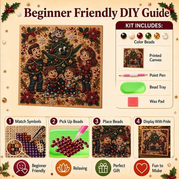 MORESEC Diamond Art Christmas Painting Kit for Adults with Canvas Beads Frame Beginner DIY Craft Project and Home Wall Decor