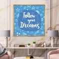 thumbnail image 2 of Designart 'Follow Your Dreams On Blue II' Modern Framed Canvas Wall Art Print, 2 of 5