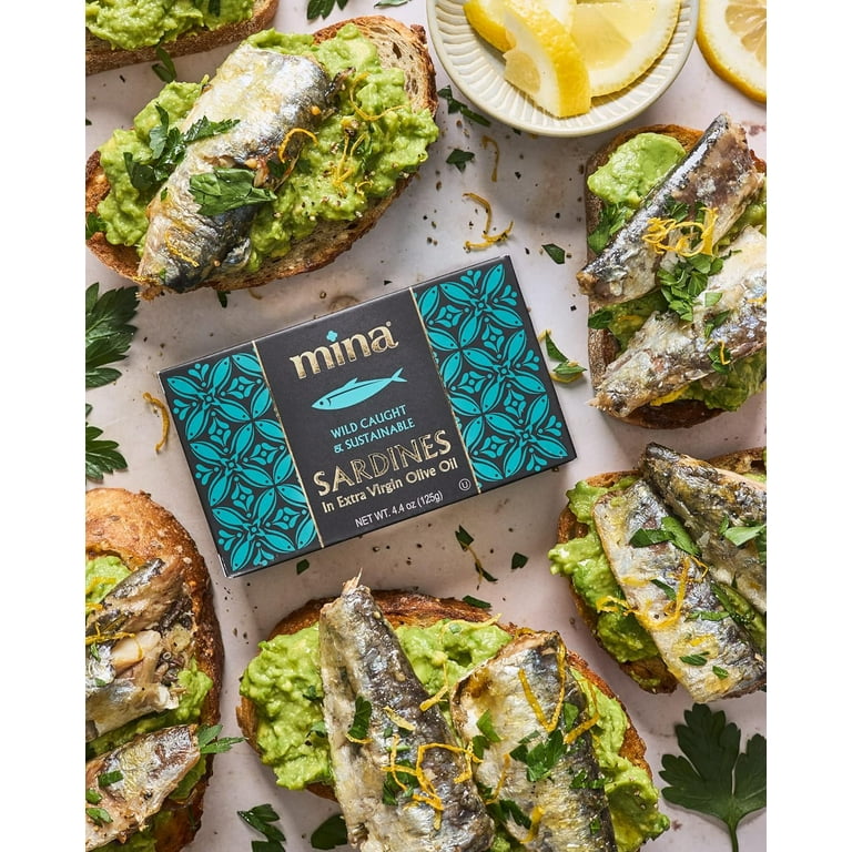 Mina Sardines in Olive Oil, Moroccan Wild Caught, 4.4 oz Pack of