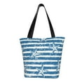 thumbnail image 2 of Kdxio Ocean on Striped Women Reusable Grocery Bags Foldable Ripstop,Reusable Shopping Bags for Shopping,Gym,Gift, 2 of 7
