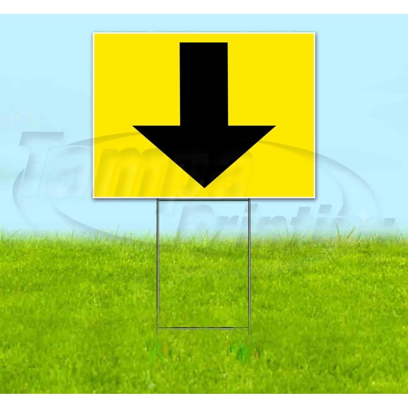 Arrow Down (18" x 24") Yard Sign, Includes Metal Step Stake