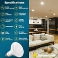 thumbnail image 4 of Sunperian BR30 LED Flood Bulb, 8.5W 3000K Soft White, 800 Lumens, Dimmable, Enclosed Fixture Rated, UL Listed 12-Pack, 4 of 7
