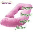 thumbnail image 2 of Almohada de embarazo AMCATON en forma de U de 150 cm para dormir, color morado, 2 of 8