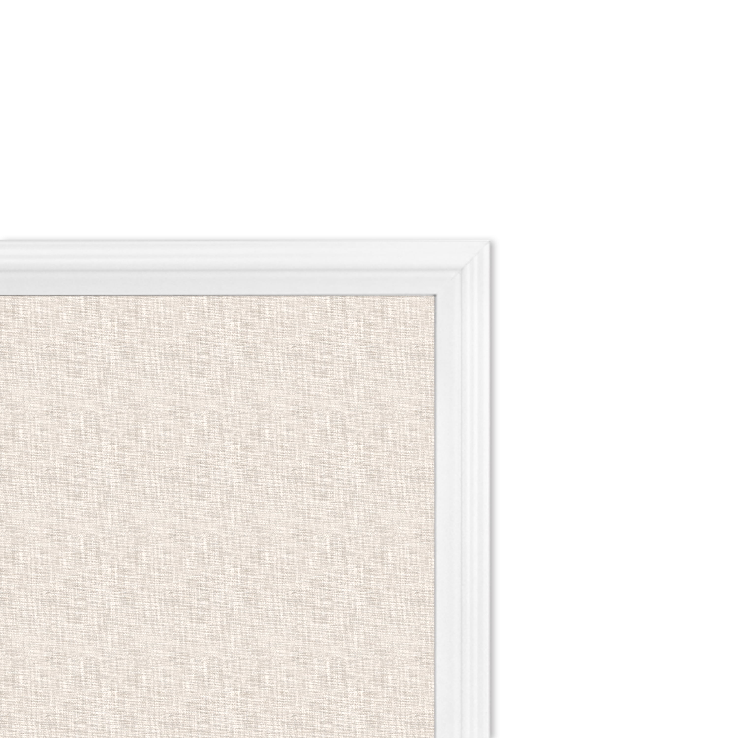 U Brands 30 x 20 in. Linen Bulletin Board with Decor Frame, Natural & White