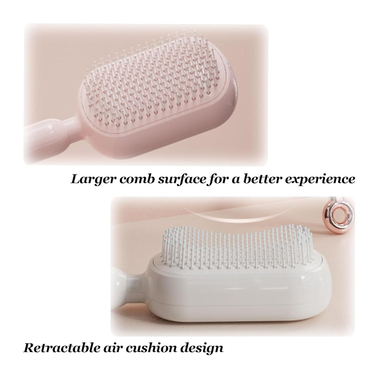Retractable Cushion Massage Comb with Air Cushion Massage, Anti-Static Detangling Comb for All Hair Types Including Curly Wet and Damaged Hair