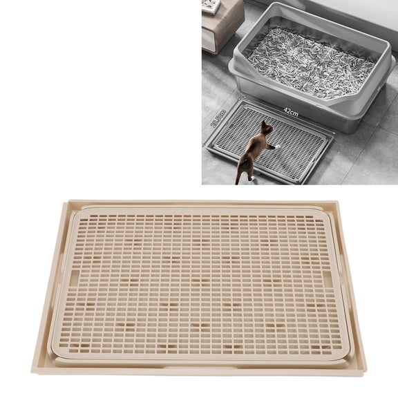 Cat Litter Box Mat Spacious Double Layer Cat Litter Mat Anti Slip Bottom Litter Box Mat Catcher Mat for Pet Bathroom