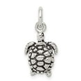 thumbnail image 3 of 925 Sterling Silver Antiqued Turtle Charm Pendant, 3 of 5