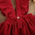 thumbnail image 5 of Aunavey Baby Girls Corduroy Suspender Skirt Kids Ruffled Casual Strap Sundress Overall Skirt Outfit, 5 of 6