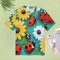 thumbnail image 4 of Ladybugs & Daisies Print T Shirts Basic T-Shirt Short Sleeve Ladies Tee Shirt Summer Graphic Clothing, 4 of 6