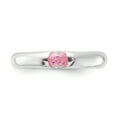 thumbnail image 2 of Finest Gold Sterling Silver Pink Oval CZ Half Bezel Ring - Size 8, 2 of 3