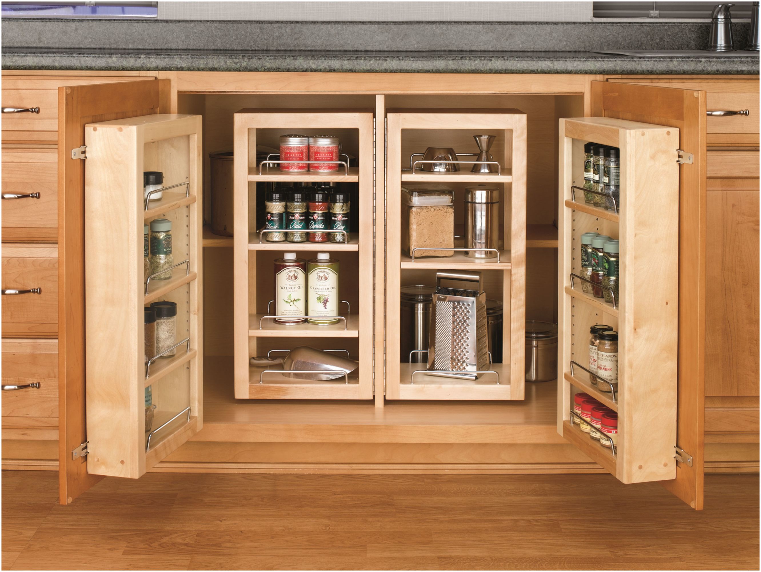 Rev-A-Shelf 4Wbsp18-25 Wood Classics 12" Wood Base Cabinet Swing Out Pantry Organizer - - image 3 of 4