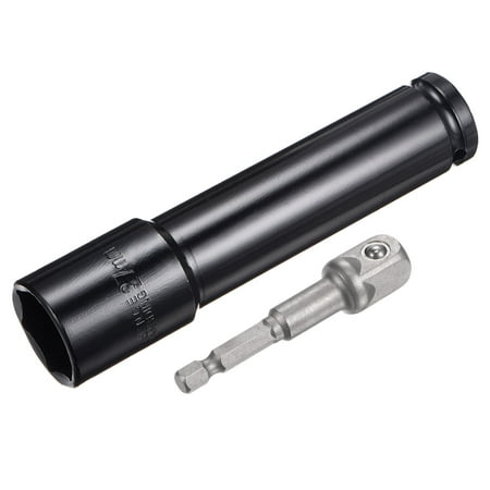 

Uxcell 1/2 Drive 27mm Deep 6-Point Impact Socket 6 Length and 1/4 Hex Shank Adapter