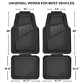 thumbnail image 4 of Car-Grand All Black rubble heavy duty car floor mats all weather durable full set anti-slip waterproof automotive floor mats for woman girly cute trim-to-fit for car SUV ruck, 4 of 7