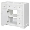 thumbnail image 2 of 36" Bathroom Vanity without Sink, Modern Bathroom Cabinet Base with One Cabinet and Six Drawers, Solid Wood Bathroom Cabinet for Bathroom, White, 2 of 9