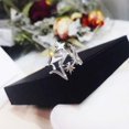 thumbnail image 3 of Cubic Zirconia Star Ring Sparkling Hollow Crystal Star Index Joint Knuckle Ring Wedding Jewelry for Women(Silver), 3 of 4