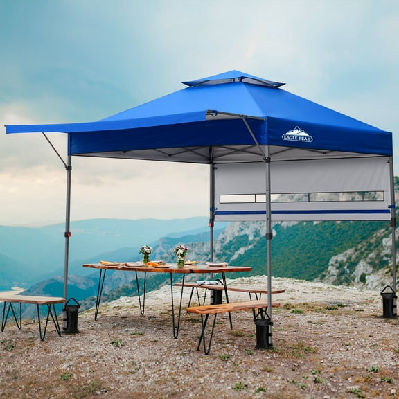 Eagle Peak 17x10 ft Sky Blue Instant Outdoor Canopies, Flame Resistant