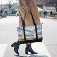 thumbnail image 4 of FORMRS Canvas Laptop Tote Bag for Women with 15.6" Computer Compartments Shoulder Handbag, Winter Mountain, 4 of 7