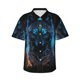 thumbnail image 1 of Balery Cool Blue Light Wolf Camisas hawaianas de manga corta para hombre, camisas playeras de corte holgado, camisas de vacaciones con botones,Small, 1 of 7