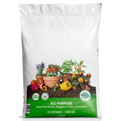 25.7qt Organic Potting Mix Premium Blend All Purpose: Soil for Flowers & House Plants, Peat-Free