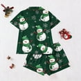thumbnail image 4 of Short Sleeve Christmas Pajamas Set for Women Button Down Sleepwear Matching Shorts Graphic Cute Pjs 2 Piece Lounge Sets, 4 of 5
