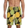 thumbnail image 1 of Balery Bee honey Pantalones cortos de pijama de punto de algodón para hombre con cinturilla y bolsillos-4X-Large, 1 of 6
