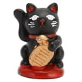 thumbnail image 1 of Adornos de gato de la fortuna, resina, ondeando, gato de la suerte, japonés, para decoración de mesa, restaurante, negro, 1 of 14