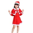 thumbnail image 2 of Traje de Papá Noel perfecl para niños Vestidos de terciopelo con sombrero de lujo 110cm, 2 of 8